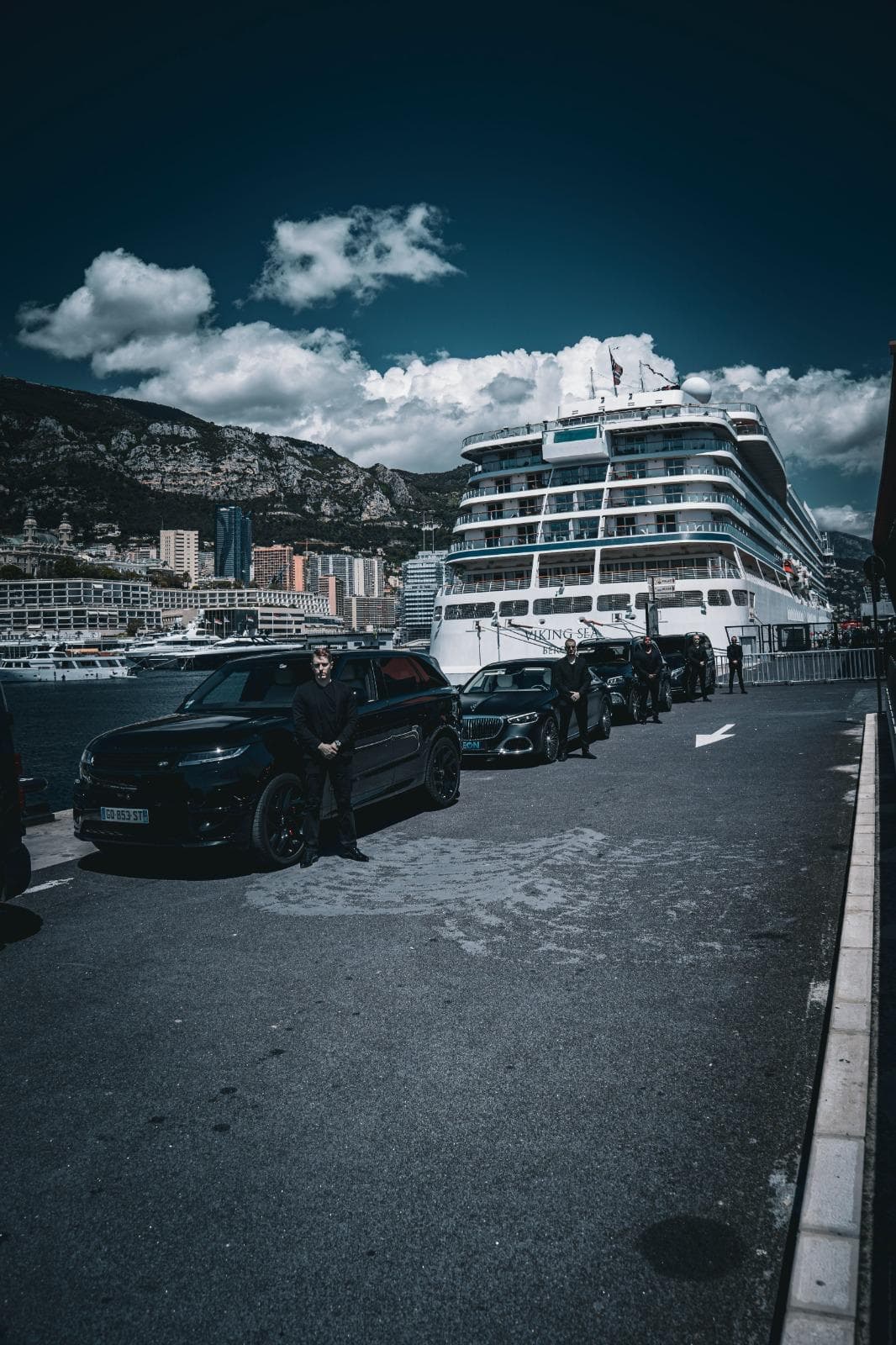 Security driver conducting advance route reconnaissance in Monaco